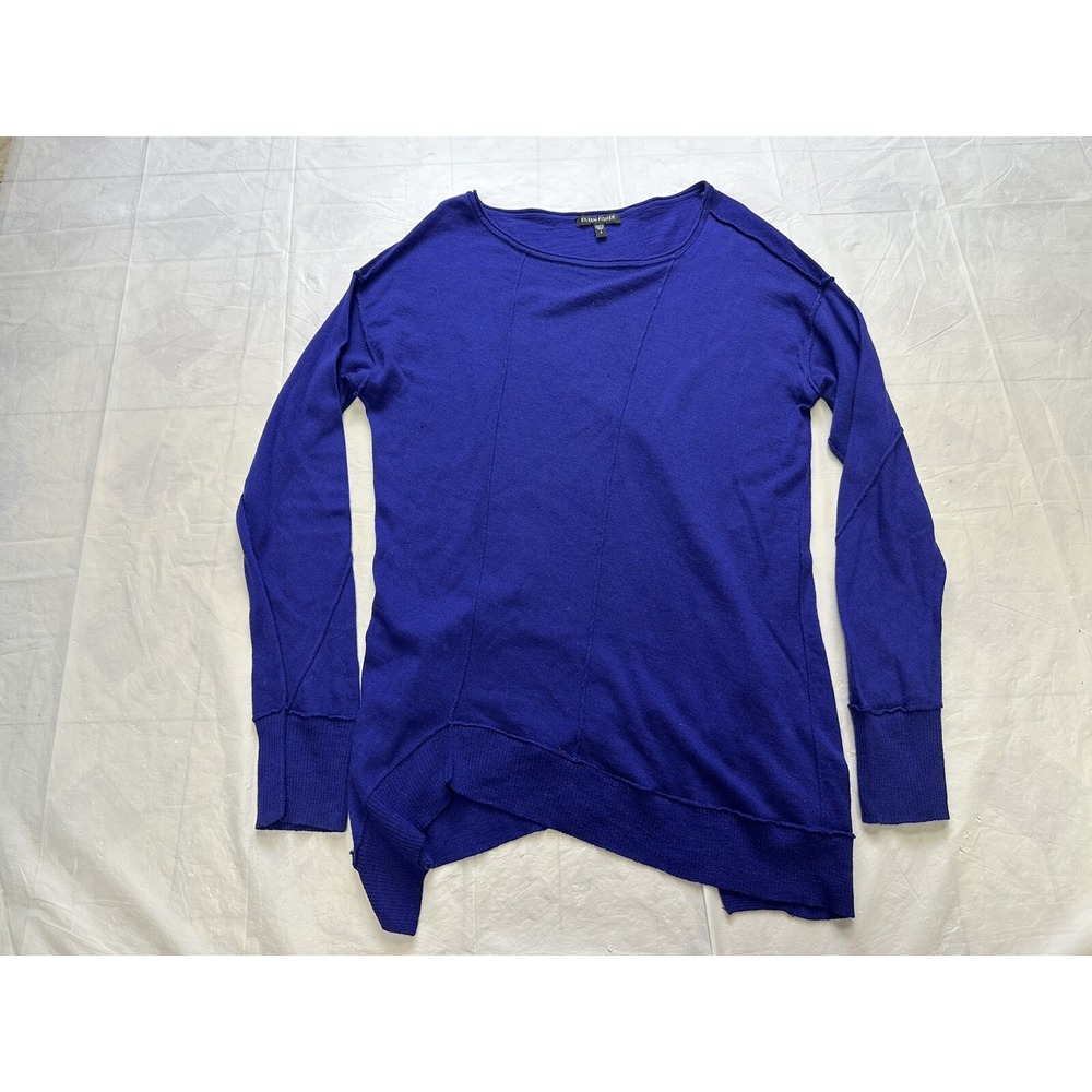 Eileen Fisher Women Small Sweater Long Sleeve Pullover Purple 100% Merino Wool